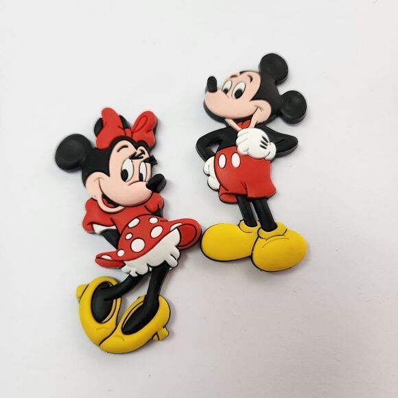 Vintage Disney's Minnie and Mickey Mouse Rubber Magnets - Picture 1 of 5